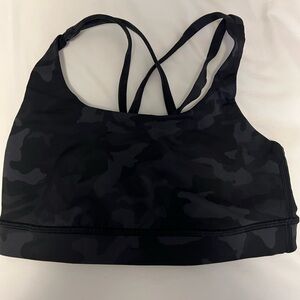 Lululemon energy bra in black camo, size 4